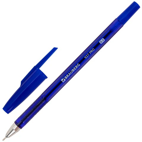 Ручка шариковая BRAUBERG 927 PRO "WRITING 3.0", СИНЯЯ, пишущий узел 0,5 мм, линия письма 0,25 мм