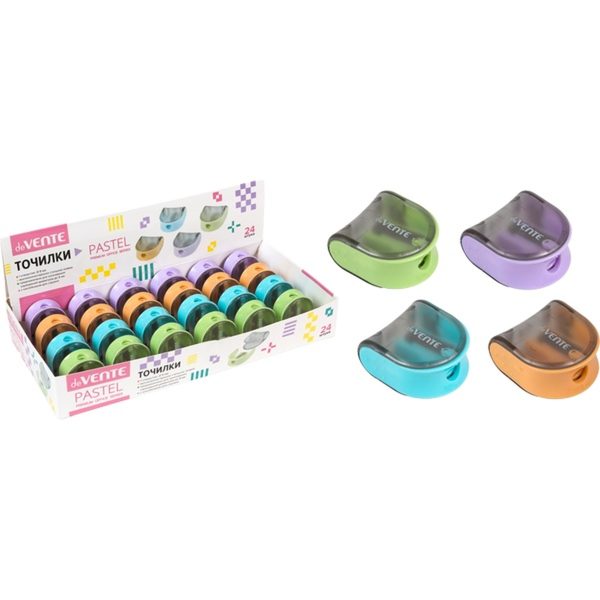 Точилка для карандашей deVENTE Pastel с контейнером 1 отверстия