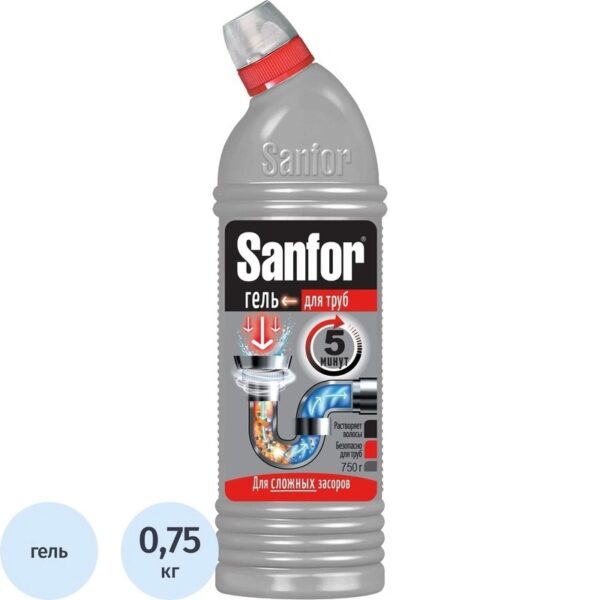 Средство для прочистки труб Sanfor гель 750 г