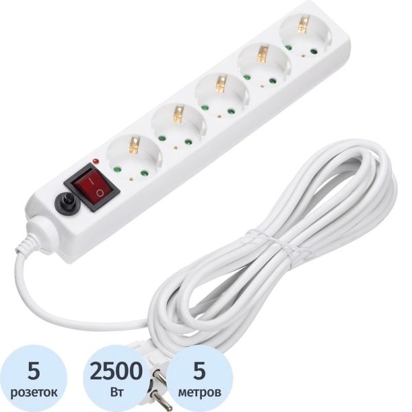 Сетевой фильтр BigTech CD5-5W75 на 5 розеток 5 метров