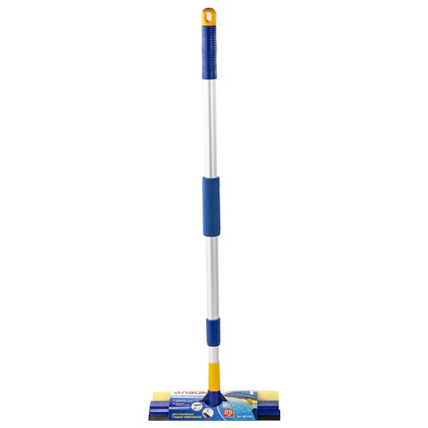 Окномойка LAIMA, алюминиевая телескопическая ручка 76-125 см, рабочая часть 25 см (стяжка, губка, ручка)