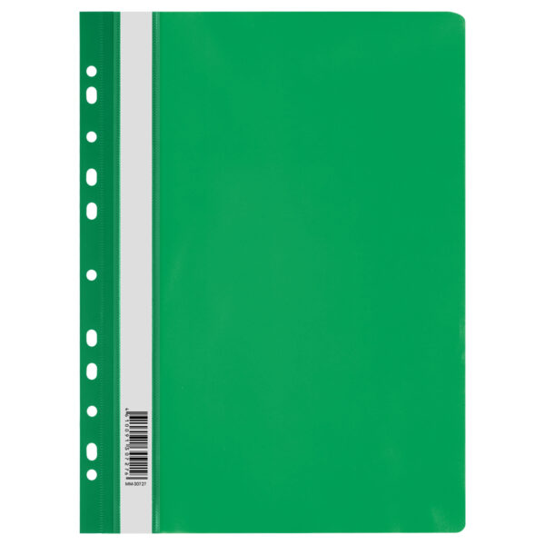 Папка-скоросшиватель пластик. перф. СТАММ А4, 160мкм, зеленая с прозр. верхом