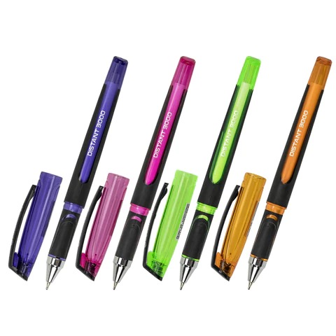 Ручка шариковая масляная BRAUBERG "DISTANT 3000", увеличенная длина письма, СИНЯЯ, корпус ассорти, линия письма 0,5 мм