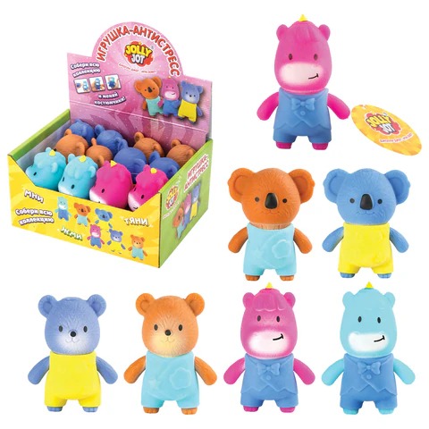 Игрушка-антистресс "ЖИВОТНЫЕ В КОСТЮМЧИКЕ", ассорти 6 видов, дисплей, JOLLY JOT