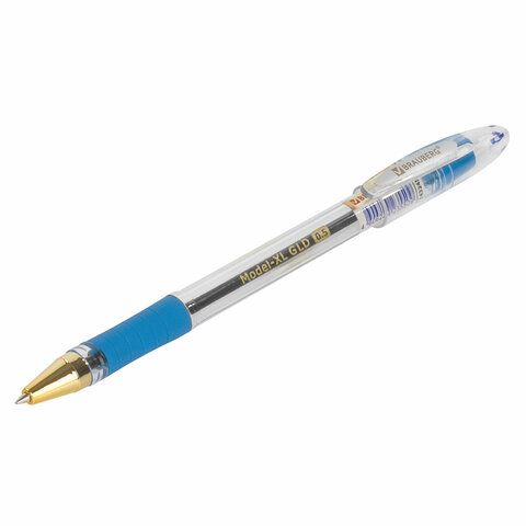 Ручка шариковая масляная с грипом BRAUBERG, 0,5 мм, голубая